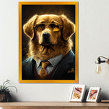 Mafia Golden Retriever - Dog Retriever Canvas Wall Art