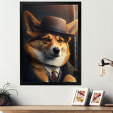 Mafia Corgi - Gold Dog Corgi Wall Art