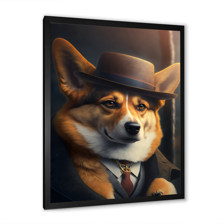 Mafia Corgi - Gold Dog Corgi Wall Art