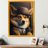 Mafia Corgi - Gold Dog Corgi Wall Art