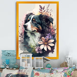 Cute Bernese Floral Art - Dog Bernese Mountain Wall Decor