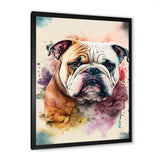 Cute Bulldogs Floral Art - Dog Wall Art Prints