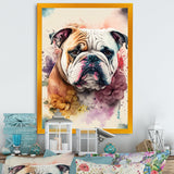 Cute Bulldogs Floral Art - Dog Wall Art Prints