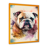 Cute Bulldogs Floral Art - Dog Wall Art Prints