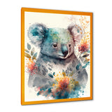 Cute Koala Floral Art - Koala Large Canvas Wall Art