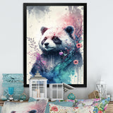 Cute Panda Floral Art - Panda Home Decor Art