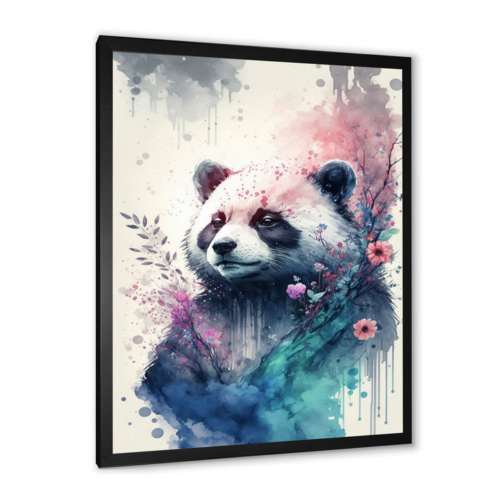 Cute Panda Floral Art - Panda Home Decor Art