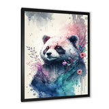 Cute Panda Floral Art - Panda Home Decor Art
