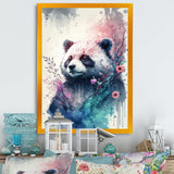 Cute Panda Floral Art - Panda Home Decor Art
