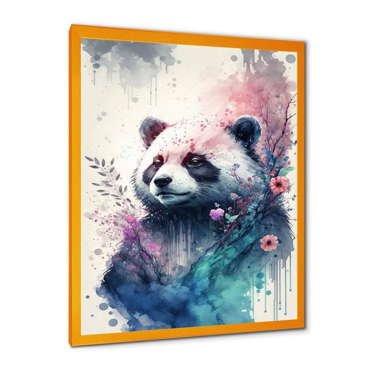 Cute Panda Floral Art - Panda Home Decor Art