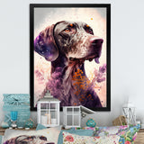 Cute German Pointer Floral Art - Dog Living Room Wall Art