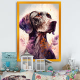 Cute German Pointer Floral Art - Dog Living Room Wall Art