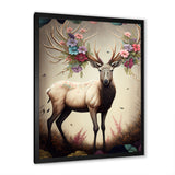 Caribou With Blooming Antlers - Caribou Canvas Wall Art
