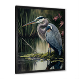 Heron At The Edge Of The River - Heron Canvas Wall Art