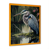Heron At The Edge Of The River - Heron Canvas Wall Art