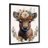 Cute Fawn With Floral Crown - Deer Wall Decor