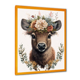 Cute Fawn With Floral Crown - Deer Wall Decor