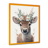 Cute Baby Fawn With Floral Crown - Deer Wall Art Prints