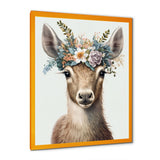 Cute Baby Goat With Floral Crown - Goat Canvas Wall Art