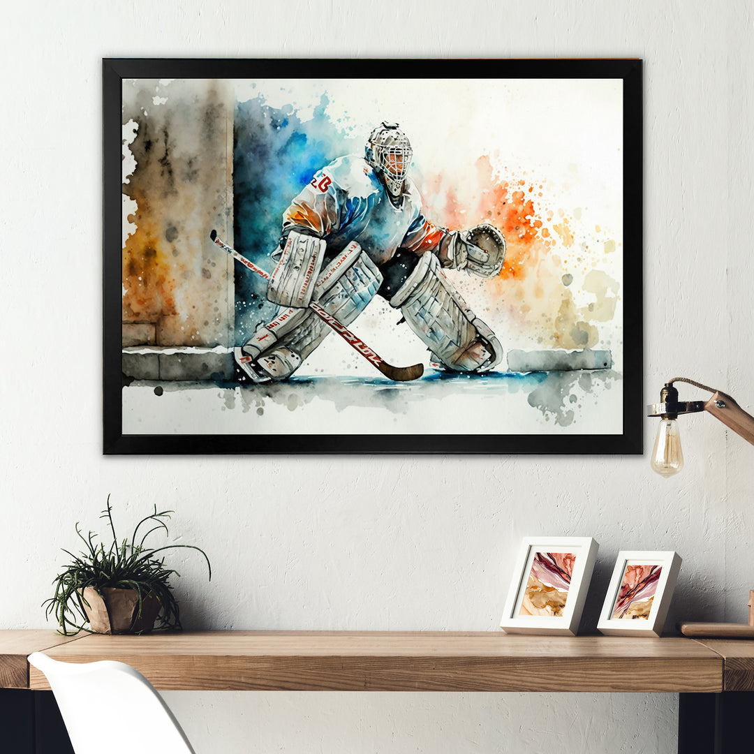 Goal Tender During Game I - Sport Hockey Canvas Wall Art