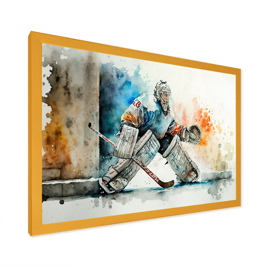 Goal Tender During Game I - Sport Hockey Canvas Wall Art