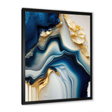 Abstract Geode Gold And Blue Marble II - Abstract Canvas Wall Art