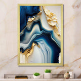 Abstract Geode Gold And Blue Marble II - Abstract Canvas Wall Art