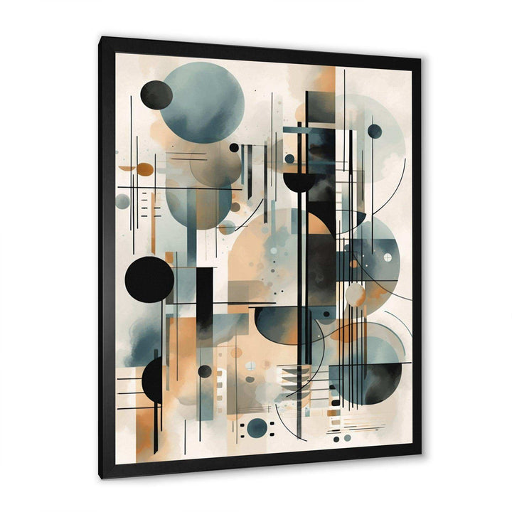 Blue Cream Minimalism Quiet Depths - Abstract Canvas Wall Art