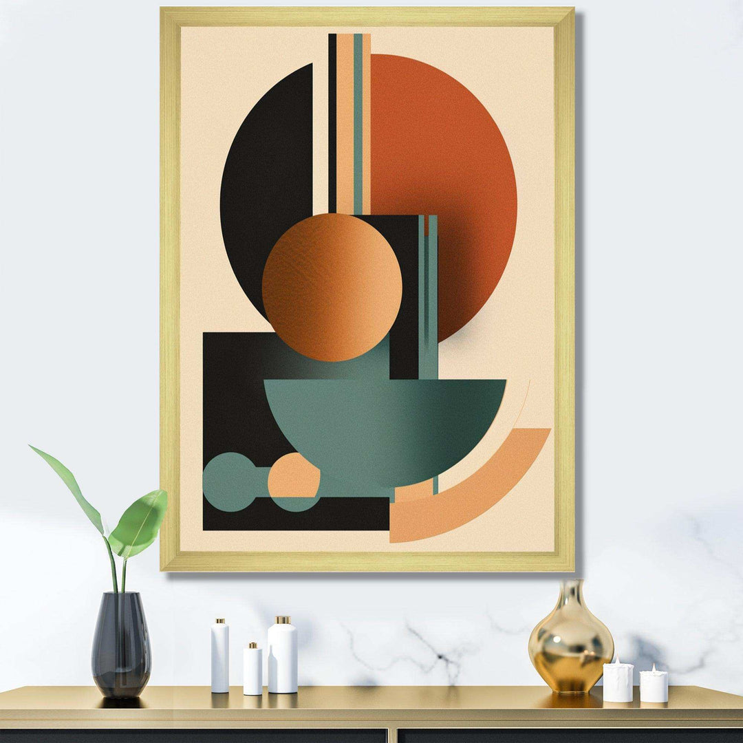 Cream Green Minimalism Quiet Depths - Abstract Canvas Wall Art