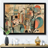 Golden Mid Century Boho Drawing - Abstract Canvas Wall Art