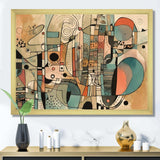 Golden Mid Century Boho Drawing - Abstract Canvas Wall Art