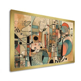 Golden Mid Century Boho Drawing - Abstract Canvas Wall Art