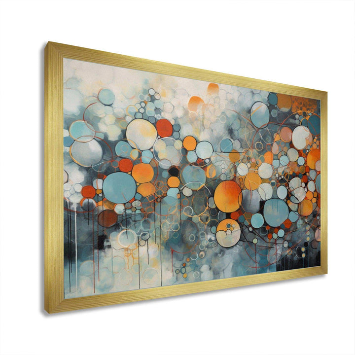 Orange And Blue Geometric Illusions - Abstract Canvas Wall Art