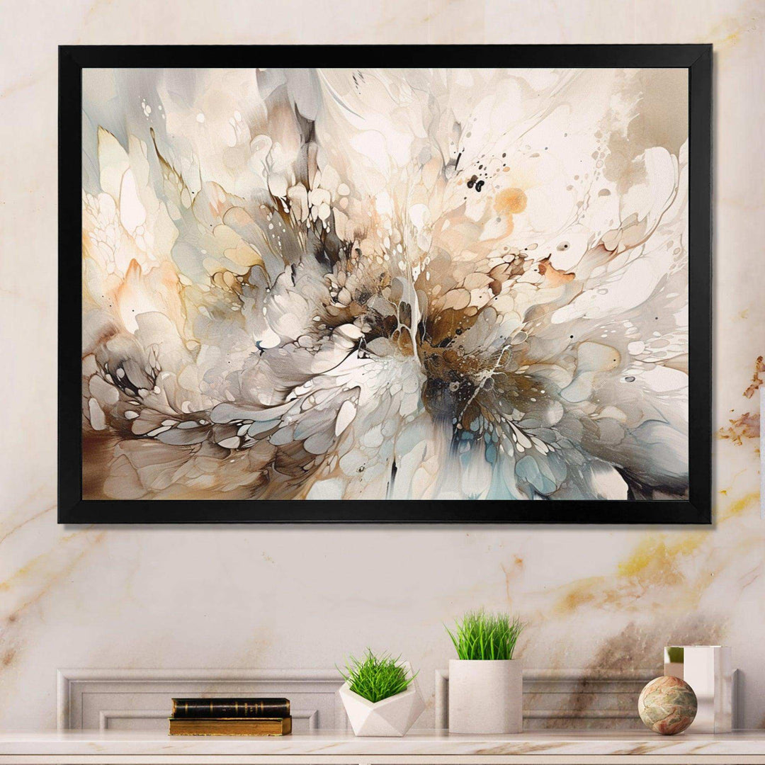 IDesignart White And Grey Geometric Depths I   Abstract Canvas Wall Art