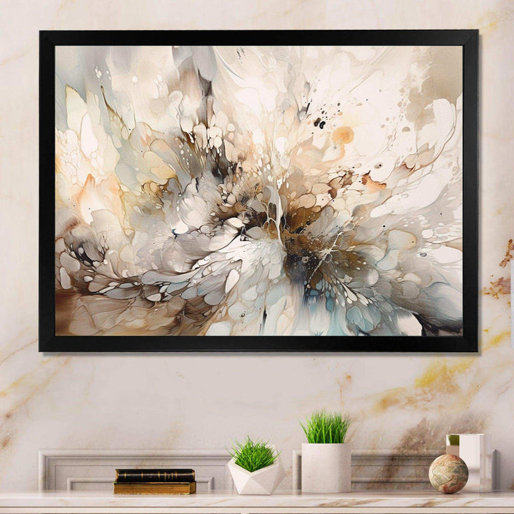 IDesignart White And Grey Geometric Depths I   Abstract Canvas Wall Art