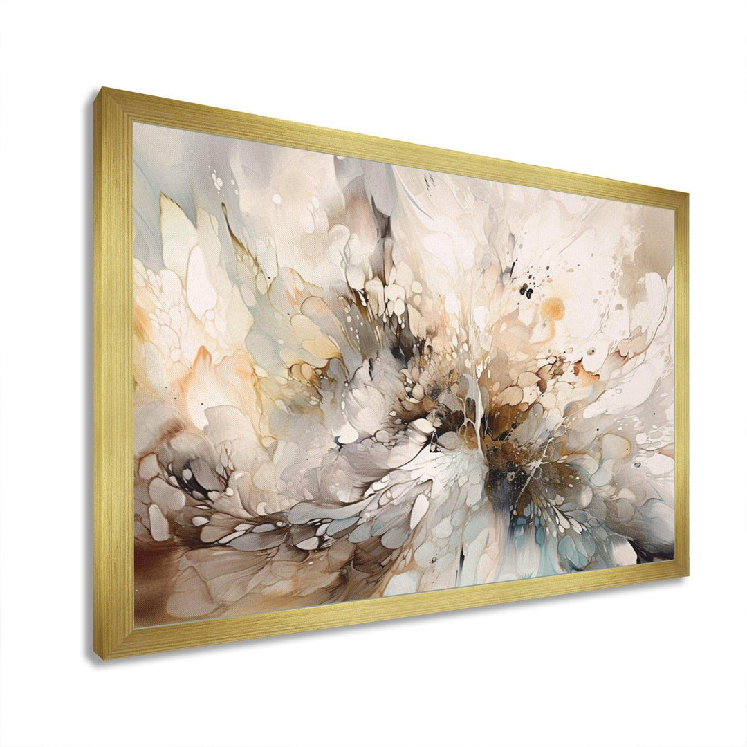 IDesignart White And Grey Geometric Depths I   Abstract Canvas Wall Art