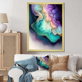 Blue Purple Abstract Geode II - Abstract Canvas Wall Art