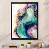 Green Purple Abstract Geode - Abstract Canvas Wall Art