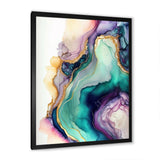 Green Purple Abstract Geode - Abstract Canvas Wall Art