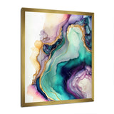 Green Purple Abstract Geode - Abstract Canvas Wall Art