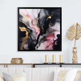 Black Gold Marble Splash II - Abstract Canvas Wall Art