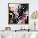 Black Gold Marble Splash II - Abstract Canvas Wall Art