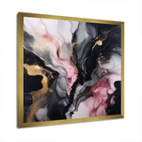 Black Gold Marble Splash II - Abstract Canvas Wall Art