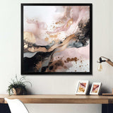 Pink Gold Texture Splash Marble IV - Abstract Canvas Wall Art