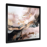 Pink Gold Texture Splash Marble IV - Abstract Canvas Wall Art