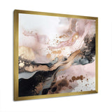 Pink Gold Texture Splash Marble IV - Abstract Canvas Wall Art