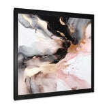 Pink Black Textured Splash Marble I - Abstract Canvas Wall Art