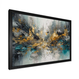 Grey Gold Modern Abstract Contemporary I - Abstract Canvas Wall Art