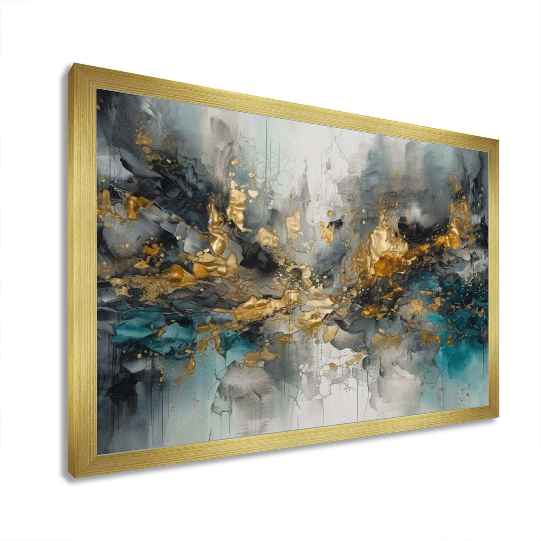 Grey Gold Modern Abstract Contemporary I - Abstract Canvas Wall Art
