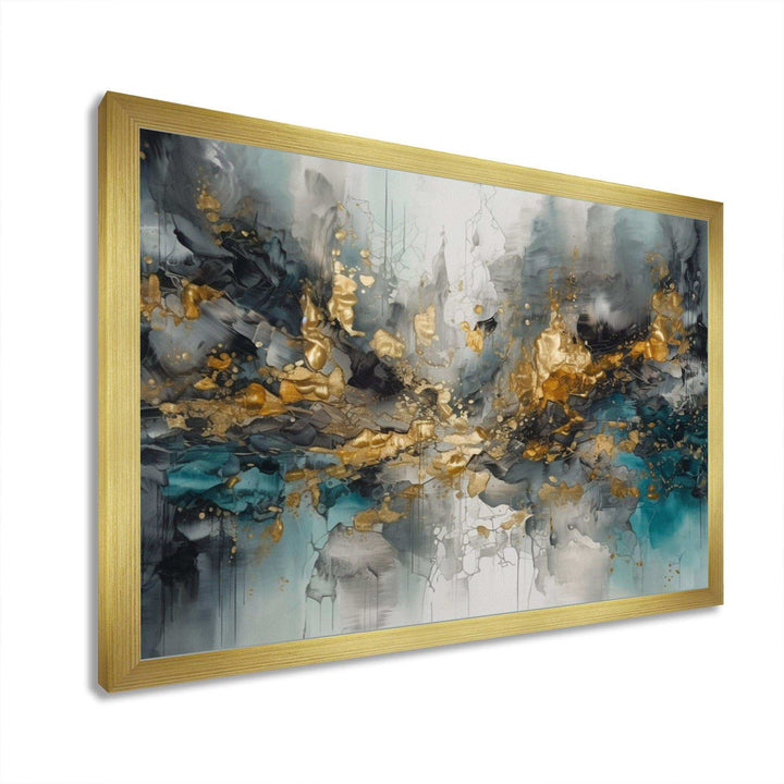 Grey Gold Modern Abstract Contemporary I - Abstract Canvas Wall Art